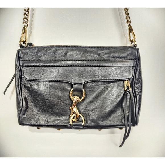 Rebecca Minkoff Solid Black Leather Crossbody Purse - Picture 2 of 13